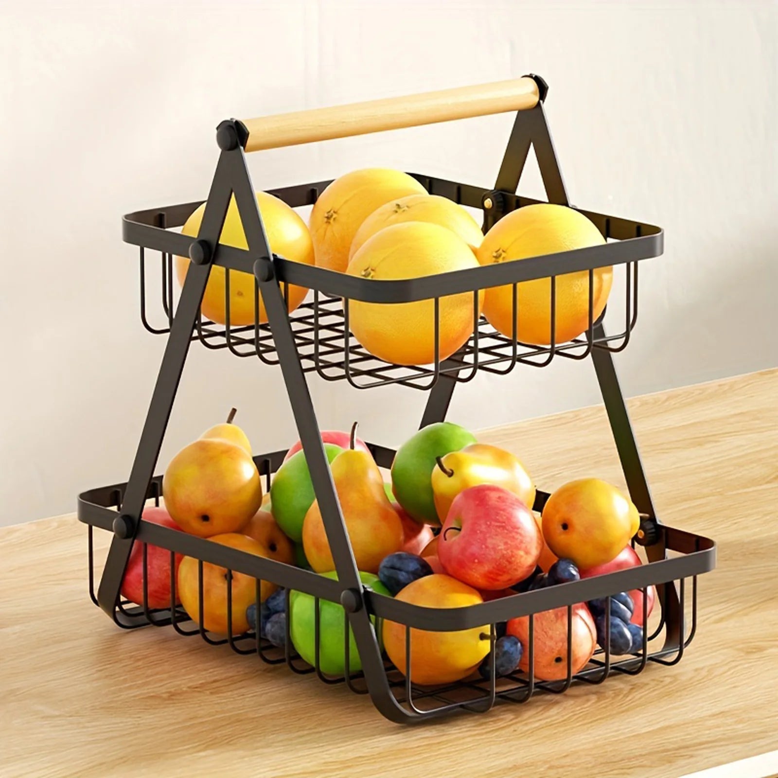 Étagère cuisine triangulaire à 2 niveaux